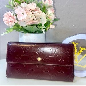 Burgundy matte LOUIS VUITTON wallet w/COA!